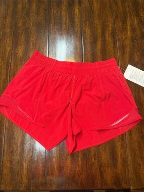 lululemon athletica Red Hotty Hot Women's Running Shorts- Dark Red